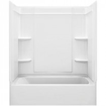 Ensemble Medley 60 in. x 31.25 in. x 74.25 in. 4-piece Tongue and Groove Tub Wall in White