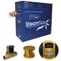 Oasis 9kW QuickStart Steam Bath Generator Package with Built-In Auto Drain in Polished Gold