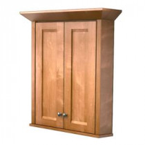 27 in. W x 30 in. H Surface Mount Vanity Wall Cabinet with Decorative Accents in Praline Stain