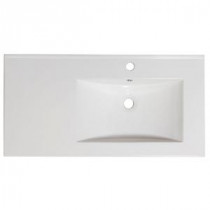 36-in. W x 18.5-in. D Ceramic Vanity Top In White Color For Single Hole Faucet