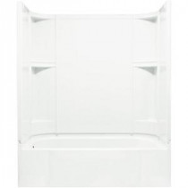 Accord 30 in. x 60 in. x 72 in. Bath and Shower Kit with Left Drain in White