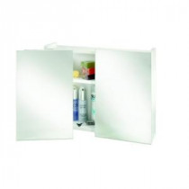 Swivel 18.5 in. H x 23.62 in. W x 6.3 in. D Double Door Medicine Cabinet Surface Mount Only in White with Swivel Mirrors