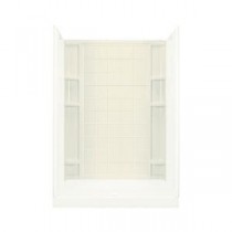 Ensemble 35.25 in. x 60 in. x 72-1/2 in. 1-piece Direct-to-Stud Shower Back Wall in Biscuit