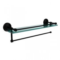 Prestige Monte Carlo Collection Paper Towel Holder with 22 in. W Gallery Glass Shelf in Matte Black
