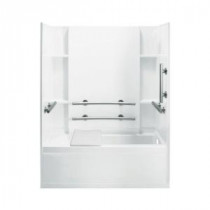 Accord 32 in. x 60 in. x 74 in. Bath and Shower Kit with Right-Hand Drain in White
