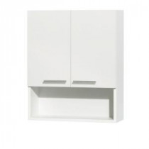 Amare 24 in. W x 8.75 in. D x 29 in. H Wall Storage Cabinet in Glossy White