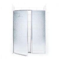 Legend Series 58 in. x 66 in. Framed Hinged Swing Shower Door with Inline Panel in Platinum with Obscure Glass