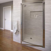 Deluxe 24-1/2 in. x 63-1/2 in. Framed Pivot Shower Door in Silver