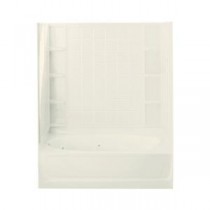 Ensemble 42 in. x 60 in. x 72 in. Whirlpool Bath and Shower Kit with Left-Hand Drain in Biscuit