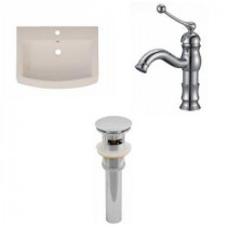 24 in. W x 18 in. D Ceramic Vanity Top Set with Basin in Biscuit with Single Hole cUPC Faucet and Drain
