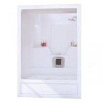 Aspen 31 in. x 60 in. x 85 in. 3-Piece Direct-to-Stud Tub Wall in White