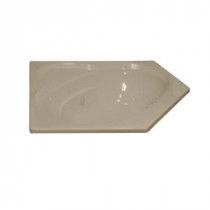 Classic 5 ft. Corner Front Drain Heated Soaking Tub in Almond