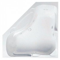 Preakness 5 ft. Center Drain Corner Acrylic Whirlpool Bath Tub in White with Center Drain