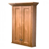 27 in. W x 36 in. H Surface Mount Vanity Wall Cabinet with Decorative Accents in Praline Stain
