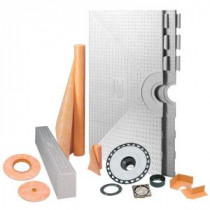 Kerdi-Shower 48 in. x 48 in. Shower Kit in ABS with Brushed Nickel Anodized Aluminum Drain Grate