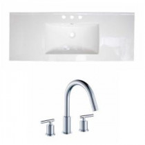 40 in. W x 18 in. D Ceramic Vanity Top Set with Basin in White with 8 in. O.C. cUPC Faucet