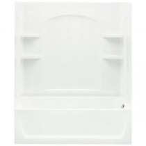 Ensemble 33-1/4 in. x 60 in. x 75-1/4 in. Bath and Shower Kit with Right-Hand Drain in White