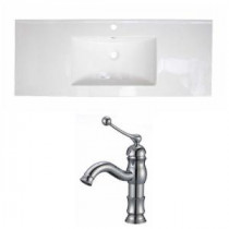 48 in. W x 18 in. D Ceramic Vanity Top Set with Basin in White with Single Hole cUPC Faucet