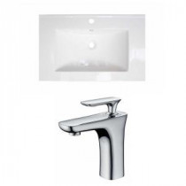 24 in. W x 18 in. D Ceramic Vanity Top Set with Basin in White with Single Hole cUPC Faucet