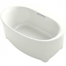 Underscore 5 ft. Center Drain Oval Bathtub with Music in Dune