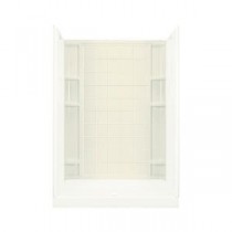 Ensemble 3-1/2 in. x 60 in. x 72-1/2 in. 1-piece Direct-to-Stud Shower Back with Backers Wall in Biscuit