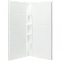 Intrigue 40-1/4 in. x 40-1/4 in. x 80-1/8 in. 3-piece Direct-to-Stud Shower Wall Set in White