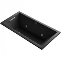 Underscore 5 ft. Air Bath Tub in Black Black