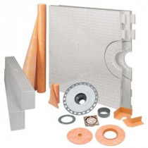 Kerdi-Shower 32 in. x 60 in. Shower Kit in PVC with Brushed Copper/Bronze Anodized Aluminum Drain Grate