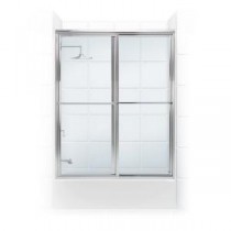 Newport Series 66 in. x 58 in. Framed Sliding Tub Door with Towel Bar in Chrome with Clear Glass