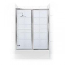 Newport Series 66 in. x 58 in. Framed Sliding Tub Door with Towel Bar in Chrome with Aquatex Glass