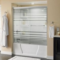 Panache 59-3/8 in. x 58-1/8 in. Bypass Sliding Tub Door in Polished Chrome with Semi-Framed Transition Glass
