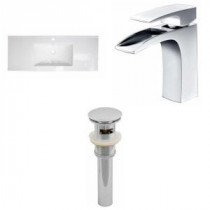 48 in. W x 18 in. D Ceramic Vanity Top Set with Basin in White with Single Hole cUPC Faucet and Drain