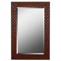 Interlace 42 in. x 28 in. Light and Dark Brown Framed Wall Mirror