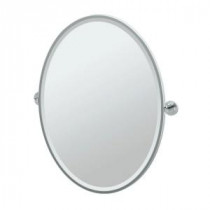 Marina 28.75 in. x 33 in. Framed Single Large Oval Mirror in Chrome
