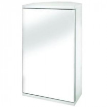 11-7/8 in. x 19-7/8 in. Surface Mount Simplicity Corner Medicine Cabinet with Mirror in White