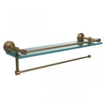 Waverly Place Collection Paper Towel Holder with 22 in. W Gallery Glass Shelf in Brushed Bronze