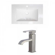 21 in. W x 18 in. D Ceramic Vanity Top Set with Basin in White with Single Hole cUPC Faucet