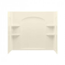 Ensemble 33-1/4 in. x 60 in. x 54 in. 3-piece Direct-to-Stud Curve Tub and Shower Wall Set in Biscuit