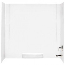 30 in. x 60 in. x 58 in. 3-piece Easy Up Adhesive Tub Wall in White