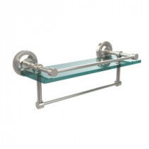 16 in. W x 16 in. L Gallery Glass Shelf with Towel Bar in Polished Nickel