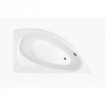 Idea 4.92 ft. Left Acrylic Center Offset Drain Corner Bathtub in White