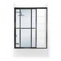 Paragon Series 54 in. x 55 in. Framed Sliding Tub Door with Towel Bar in Oil Rubbed Bronze and Clear Glass