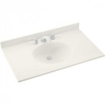 Ellipse 49 in. W x 22 in. D x 10-1/4 in. H Solid-Surface Vanity Top in Bisque with Bisque Basin