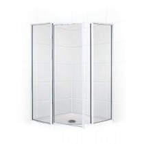Legend Series 56 in. x 66 in. Framed Neo-Angle Swing Shower Door in Chrome and Clear Glass