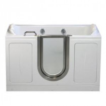 Companion Two Seat 5 ft. x 30 in. Acrylic Walk-In Soaking Bathtub in White with Center Drain/Door
