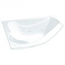 Cocoon 5 ft. Front Drain Corner Soaking Tub in White