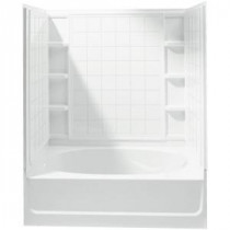 Accord 36 in. x 60 in. x 72 in. Tile Bath and Shower Kit with Left-Hand Drain in White