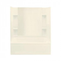 Accord 33-1/4 in. x 60 in. x 75-1/2 in. Bath and Shower Kit with Right-Hand Drain in Biscuit