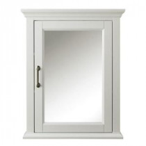 Charleston 24 in. W Mirrored Wall Cabinet in White