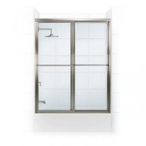 Newport Series 66 in. x 58 in. Framed Sliding Tub Door with Towel Bar in Brushed Nickel with Clear Glass